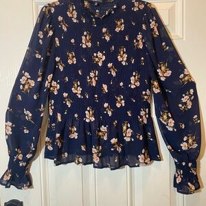 Sweet Rain Floral Navy Women's Top